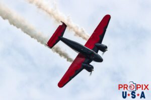 N9109R 1942 Beechcraft 18 piloted by Matt Younkin at the 2025 Brunswick Georgia airshow. Aircraft code: BE18 Airport code(s): BQK, KBQK Photo date: 5-18-2025