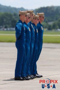 The A team..! The Blue Angels pilots stand abreast as they prepare to march to their aircraft at the 2025 Smyrna Tennessee airshow. #1 Commander Adam Bryan (Commanding Officer) #2 Commander Jack Keilty (Right Wing) #3 Major Brandon Wilkins (Left Wing) #4 Lieutenant Commander Wes Perkins (Slot) #5 Commander Thomas Zimmerman (Lead Solo) #6 Lieutenant Commander Connor O'Donnell (opposing Solo) Airport code(s): MQY, KMQY Photo date: 6-8-2025