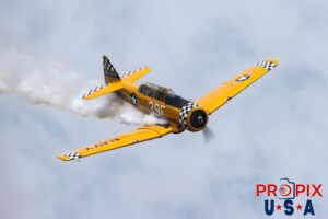 N3639F 1945 North American T-6 Texan performing at the 2025 Brunswick Georgia airshow with Jeff Shetterly piloting this WWII era aircraft. Aircraft code: T6 Airport code(s): BQK, KBQK Photo date: 5-17-2025