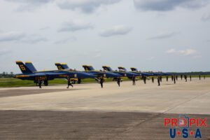 Blue Angels Show Start Brunswick Georgia 5-17-2025. Blue Angels and crew starting their performance at the 2025 Brunswick Georgia airshow. #1 Commander Adam Bryan (Commanding Officer) #2 Commander Jack Keilty (Right Wing) #3 Major Brandon Wilkins (Left Wing) #4 Lieutenant Commander Wes Perkins (Slot) #5 Commander Thomas Zimmerman (Lead Solo) #6 Lieutenant Commander Connor O'Donnell (opposing Solo) Aircraft code: F18 Airport code(s): BQK, KBQK Photo date: 5-17-2025