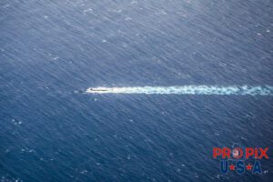 A submarine at sea approaching Pearl Harbor. Photo date: 6-28-2025