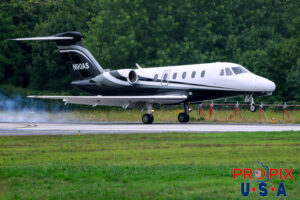 N90AS 1986 Cessna 650 Touching down at Atlanta's PDK airport. Aircraft code: C650 Airport code(s): PDK, KPDK Photo date: 5-27-2025