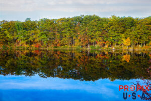 A slow moving river in Maine during fall. Photo date: 10-12-2025