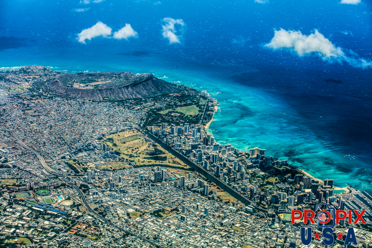 Honolulu Hawaii Oahu aerial view. Photo date: 6-22-2025