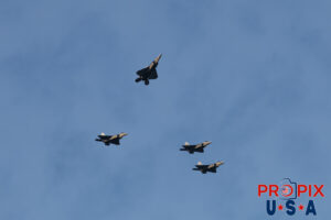F-22 Raptors Missing Man Formation at the 83rd Pearl Harbor Memorial Ceremony Pearl Harbor Hawaii Photo date: 12-7-2024