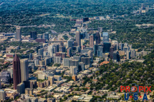 Aerial photo of Mid Town Atlanta Georgia . Photo date: 4-14-2025