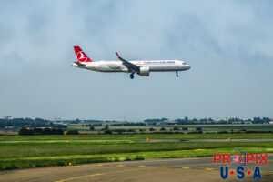 TC-LTP Turkish Airlines Airbus A-321 on final at Paris' CDG airport in Paris France Aircraft code: A321 Airport code(s): CDG, LFPG Registration country: Turkey Photo date: 6-13-2025