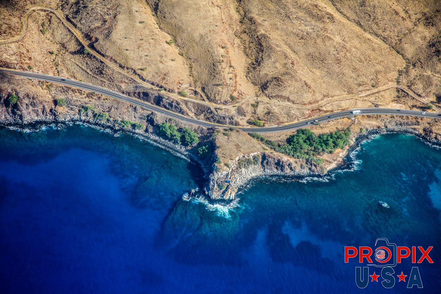 Aerial photo of Maui Shoreline along the "Road to Lahaina" (HI-30) Honoapi'ilani Highway. Photo date: 10-6-2024