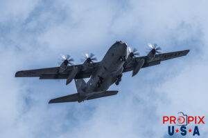 C130 USAF flying over PDK enroute to Dobbins AFB. PDK (KPDK) Peachtree Dekalb airport Atlanta Georgia Photo date: 4-4-2024 On this day winds were gusting up to 40 knots.
