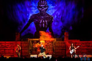 Iron Maiden performing during The Book of Souls World Tour. Bruce Dickinson: Vocals Steve Harris: Bass guitar Nicko McBrain: Drums Adrian Smith: Guitar And Eddie..!