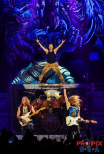 Scream for me......! Iron Maiden performing during The Book of Souls World Tour. Bruce Dickinson: Vocals Nicko McBrain: Drums Dave Murray: Guitar Janick Gers: Guitar And Eddie..!