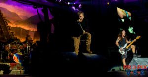 Iron Maiden performing during The Book of Souls World Tour. Bruce Dickinson: Vocals Steve Harris: Bass guitar