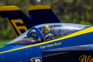 Blue Angels 2026 #1. Capt. Adam Bryan (Commanding Officer) Taxiing for show commencement Boeing FA-18 Super Hornet Naval Air Station Meridian Mississippi Airport code(s) NMM, KNMM Photo Date: 3-28-2026