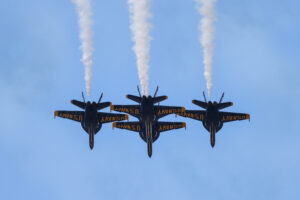 Blue Angels 2026 #1. Capt. Adam Bryan (Commanding Officer) #2. Lt. Cam Schneider (Right Wing) #3. Lt. Chris Houben (Left Wing) #4. Lt. Col. Brandon Wilkins (Slot) Exiting from the Changeover Roll Boeing FA-18 Super Hornet Naval Air Station Meridian Mississippi Airport code(s) NMM, KNMM Photo Date: 3-28-2026