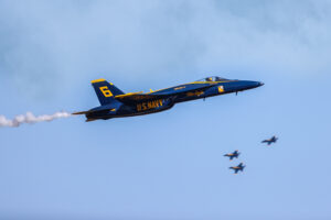 Blue Angels 2026 #6. Maj. Scott Laux (Opposing Solo) Performing the Vertical Pitch Boeing FA-18 Super Hornet Naval Air Station Meridian Mississippi Airport code(s) NMM, KNMM Photo Date: 3-28-2026